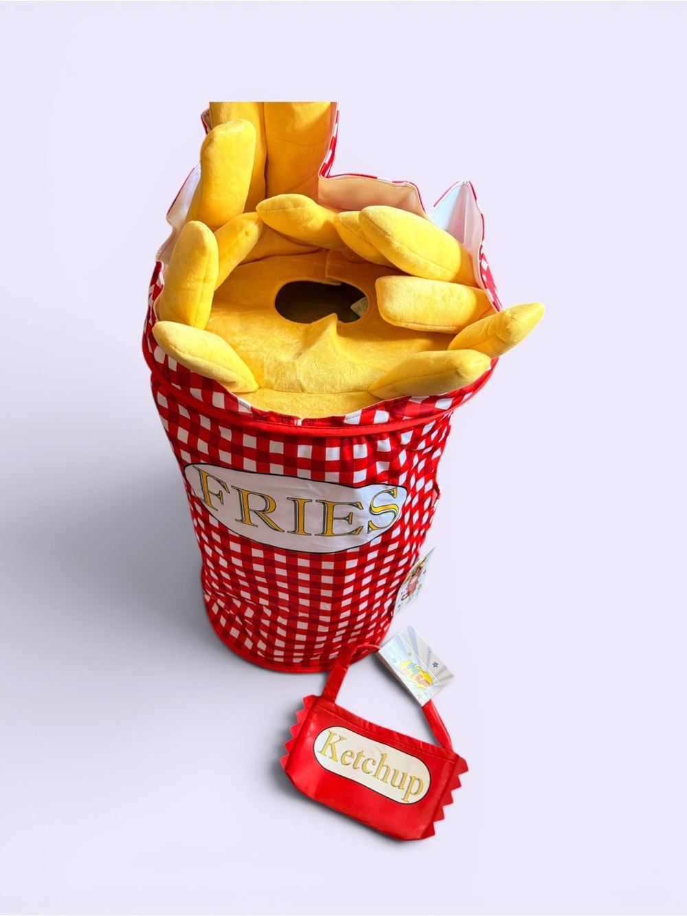 NWT Kids French Fries Halloween Costume 4-7 + Ketchup Bag